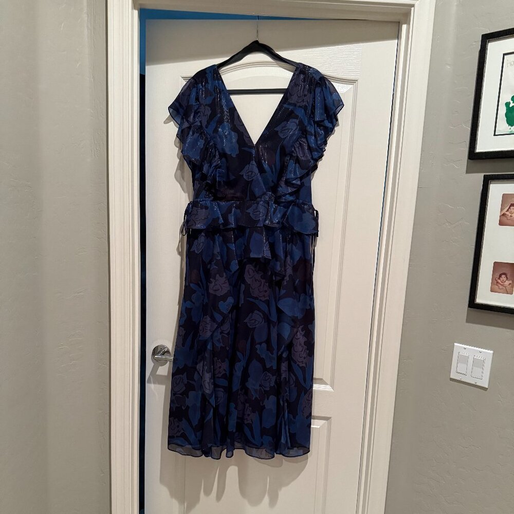 Ted Baker | Vertey Pinafore Ruffle Dress | Dark Navy | Size: 14